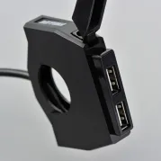 Daytona USB-Steckdose "Slim" 2fach, für 22,2 und 25,4 mm Lenker