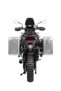 Sistema di valigie ZEGA Mundo per Triumph Tiger 900 volume 38/45, colore portavaligie nero, colore alluminio naturale