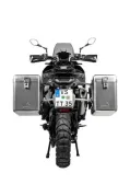 Sistema di valigie ZEGA Mundo per Husqvarna Norden 901, KTM 890 Adventure/ 890 Adventure R/ 790 Adventure / 790 Adventure R volume 38/45, colore portavaligie argento, colore alluminio naturale
