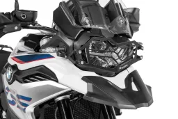 Scheinwerferschutz Edelstahl schwarz mit Schnellverschluss für BMW F850GS/ F800GS (2024-)/ F750GS *OFFROAD USE ONLY*