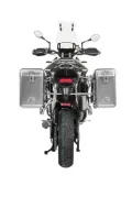 Sistema di valigie ZEGA Mundo per Triumph Tiger 900 volume 31/38, colore portavaligie nero, colore alluminio naturale