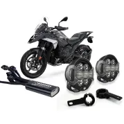 Kit fari ausiliari a LED DENALI D7 Pro per BMW R1300GS/Adventure/R/RS/RT, R12G/S, R12, R12nineT (montaggio su barra paramotore)