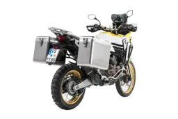 Sistema di valigie ZEGA Mundo per Honda CRF1000L Africa Twin (2018-) / CRF1000L Adventure Sports volume 38/45, colore portapacchi nero, colore alluminio natura