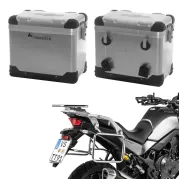 Sistema valigie ZEGA Pro per Honda XL750 Transalp volume 45/45, colore portavaligie argento, colore alluminio naturale