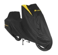 Telo coprimoto Touratech "Super Soft" per interni, ideale per moto da turismo avventura con bagagli.