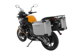 Motorrad Alukoffer System ZEGA Pro And-S 38/38 Liter mit Stahlträger schwarz für Kawasaki Versys 650 (2010-2014)