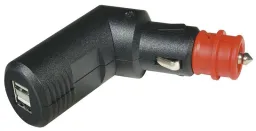 Spina di ricarica USB doppia, angolata, 12V / 5V, 2 prese accendisigari da 2,5A e prese elettriche per veicoli.