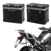 Sistema valigie ZEGA Pro per Honda XL750 Transalp volume 45/45, colore portavaligie argento, colore alluminio naturale