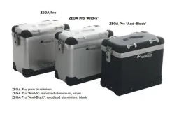 Sistema di valigie ZEGA Pro per KTM 1050 Adventure/ 1090 Adventure/ 1290 Super Adventure/1190 Adventure/ 1190 Adventure R volume 38/45, colore portapacchi silver, colore alluminio naturale